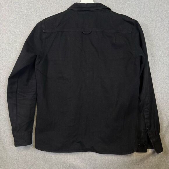 Huf Mfg Co Worldwide Mens Size Medium Button Front Denim Jean Shirt Jacket Black - Picture 7 of 9
